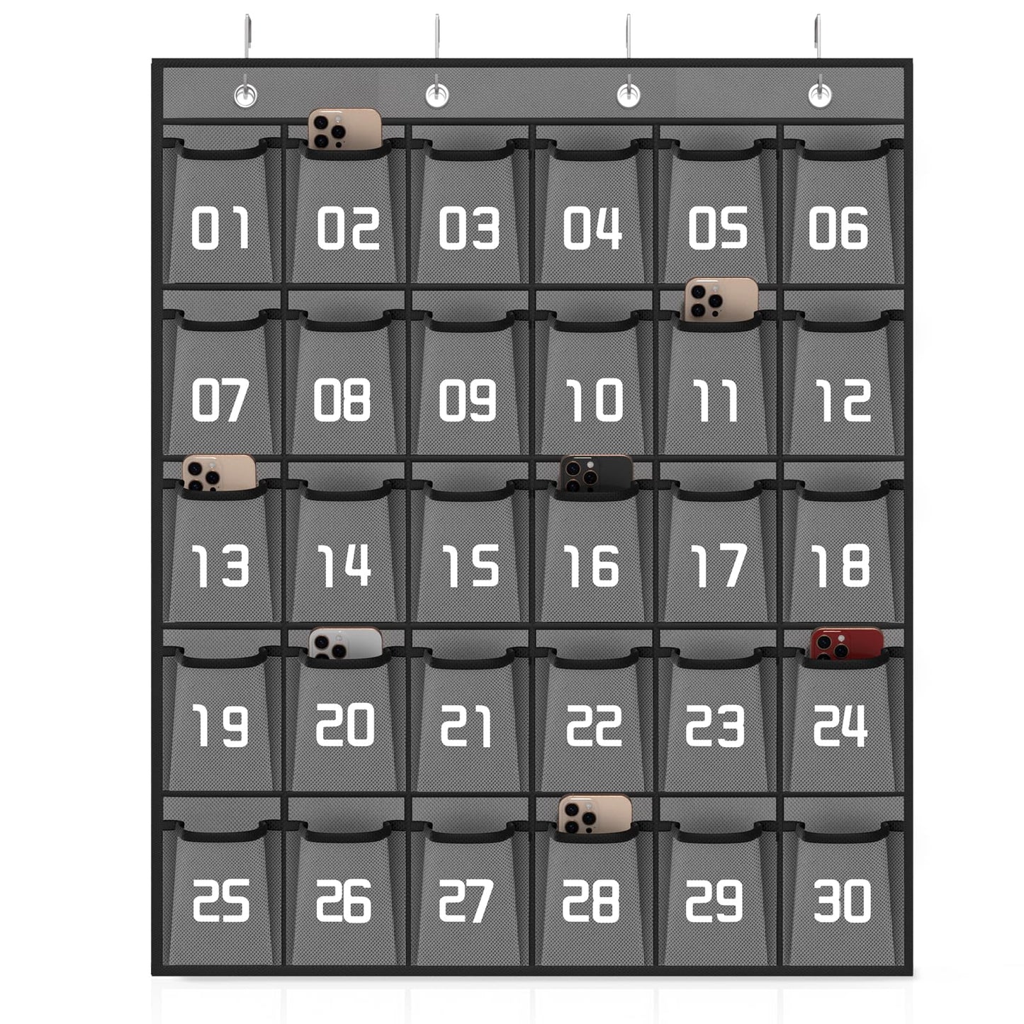 Loghot 36 Numbered Pockets Classroom Pocket Chart for Cell Phone Holder | Wall Door Hanging Pocket Organizer for Phone Calculator Holder, Phone Pouch for School Classroom & Office Phone Management