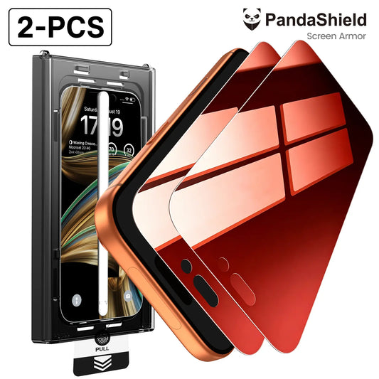 2-PCS PandaShield Transparent Privacy HD Screen Protector for iPhone 13-18 Plus Pro Max - Anti-Spy, Easy Install, 9H Hardness, Full Coverage, Smartphone Cellphone Protective Accessory
