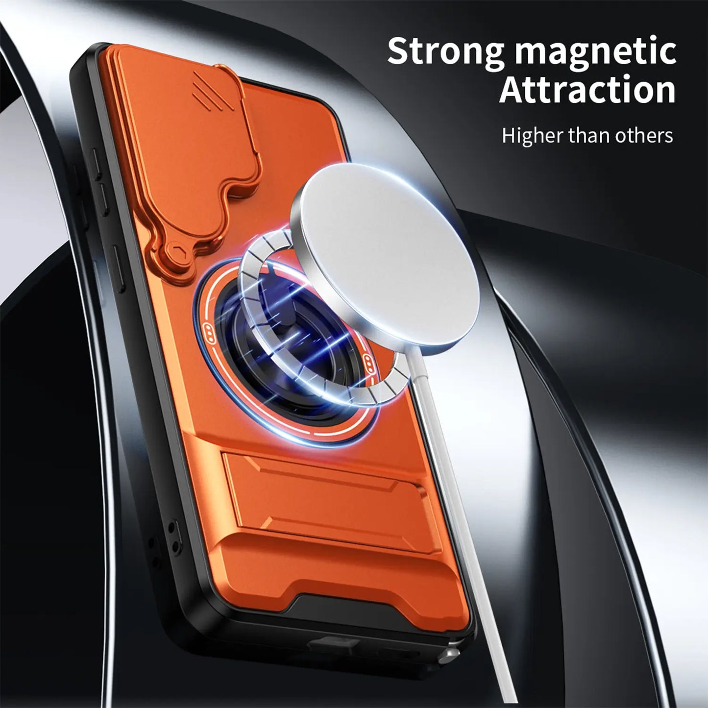Magnetic Case Dustproof Cover for Samsung Galaxy S26 S25 S24 S23 S22 Ultra Slide Camera Lens Cover Protector,360° Rotatable Ring Kickstand, Compatible with MagSafe, Shockproof  Heavy Duty Protective Case tiktokshopbacktoschool