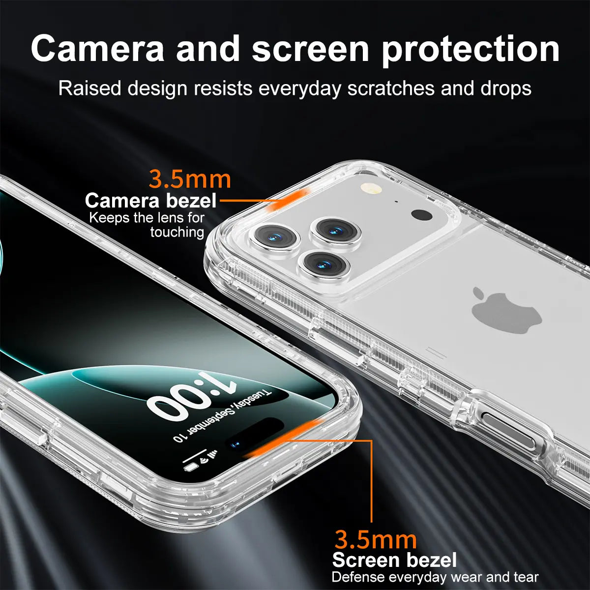 Clear Rugged Case for iPhone 17 Pro Max 17 Air 11 12 13 14 15 16 Pro Max 3-Layer Military Grade Drop Protection Transparent Heavy Duty Shockproof Anti-Fall Case Durable Cover