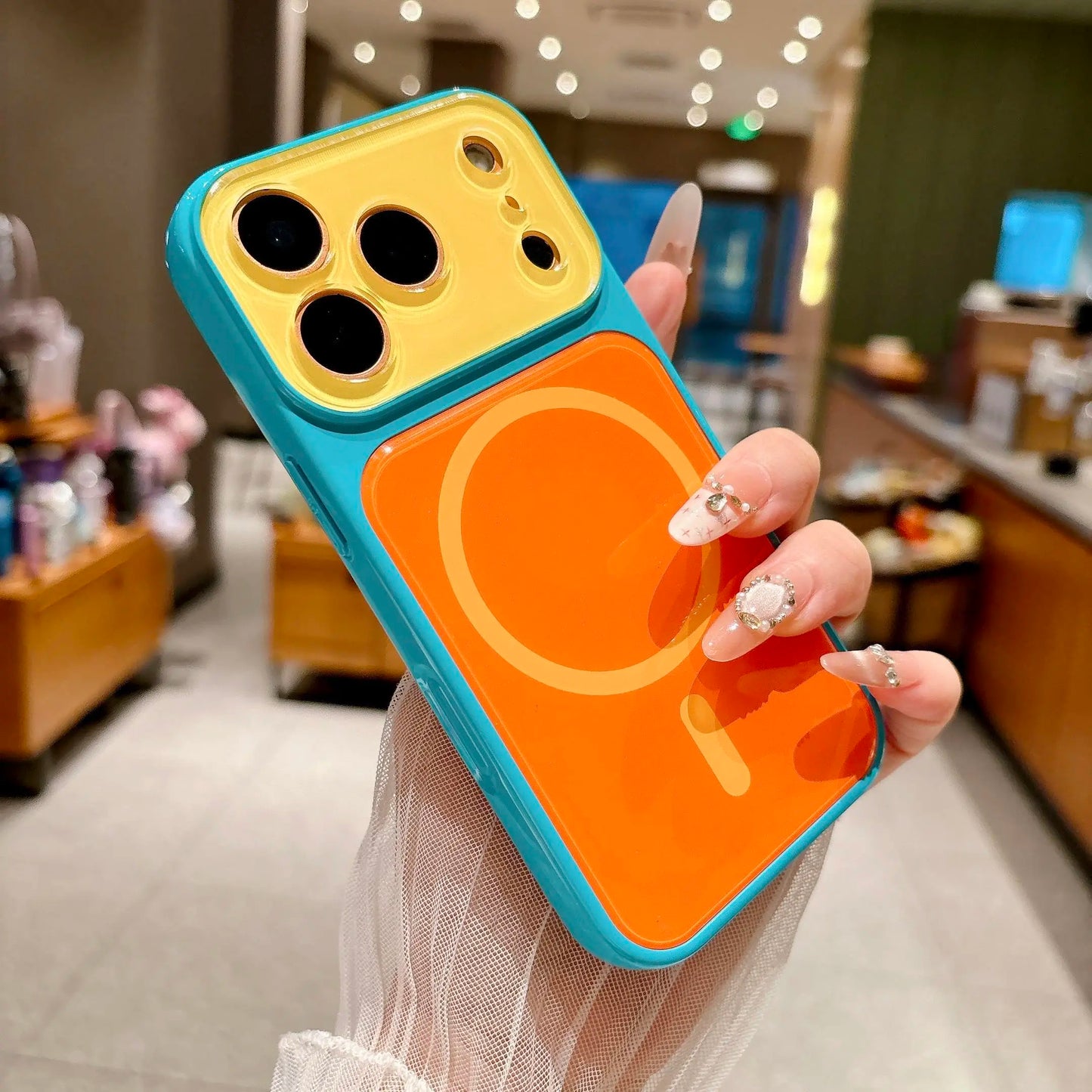 #SummerFinds dopamine Contrast color newly upgraded with magnetic suction Suitable for iPhone 17 16 15 14 Pro Max Magnetic phone case Contrast color full lens protection Compatible with iPhone 17 Pro Max Magnetic phone case No paint peeling, anti-fall an