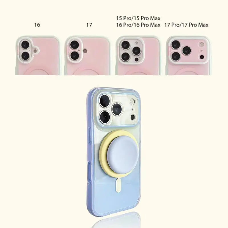 Magnetic 2-in-1 double-layer gradient full-cover AI button case, suitable for iPhone 17/16/15 Pro Max, iPhone 16, iPhone 15 hard case