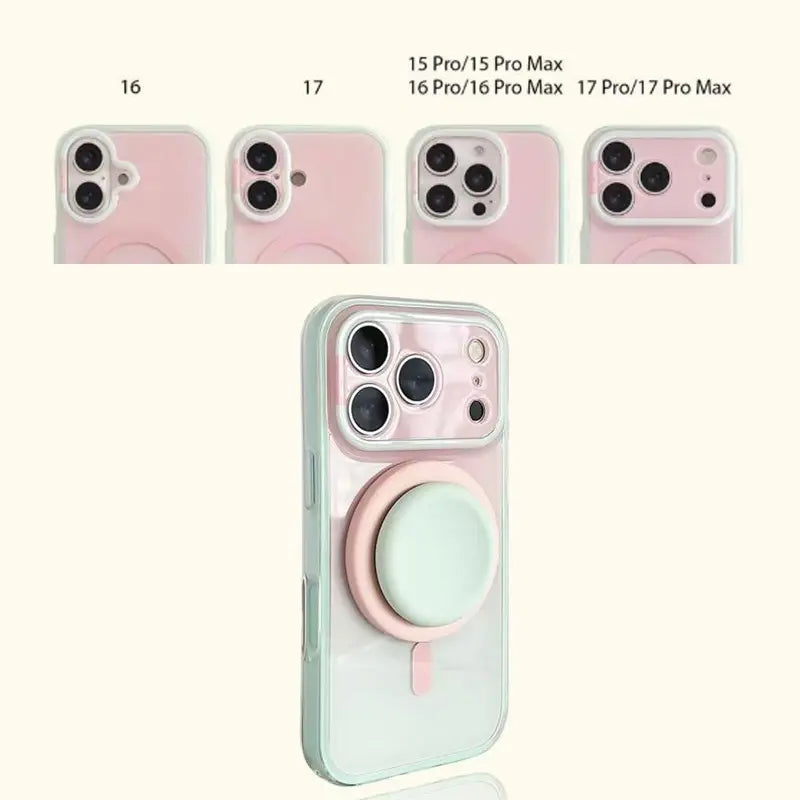 Magnetic 2-in-1 double-layer gradient full-cover AI button case, suitable for iPhone 17/16/15 Pro Max, iPhone 16, iPhone 15 hard case