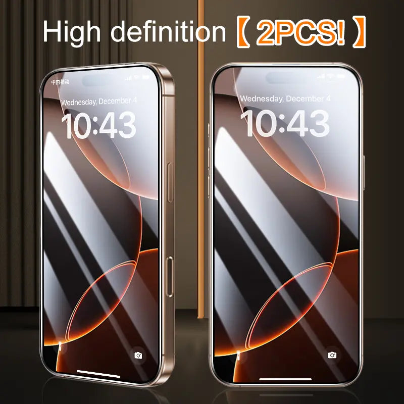 [2PCS] FUNCAT GLOBAL Screen Protector-Dust-free Applicator FOR iPhone 17/16/15/14/13/12 " 2026 New Apple SALE" (Reusable Easy Installation) Headset Covered, Fully Protection, Fingerprint-proof, Electroplated Layer, Tempered glass