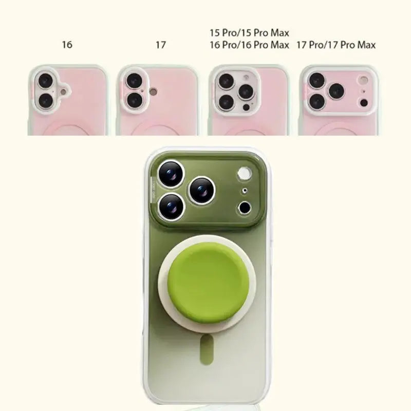 Magnetic 2-in-1 double-layer gradient full-cover AI button case, suitable for iPhone 17/16/15 Pro Max, iPhone 16, iPhone 15 hard case