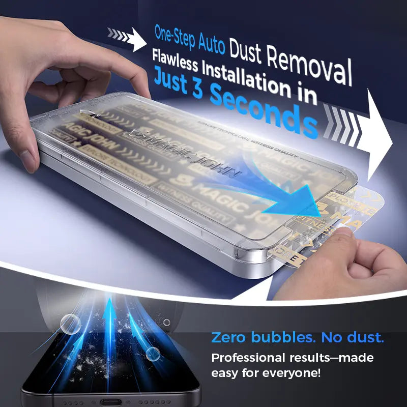 New MAGIC JOHN Premium Upgraded Privacy Screen Protector Dustproof Bubble-Free Design Ultra-Clear for iPhone & Samsung