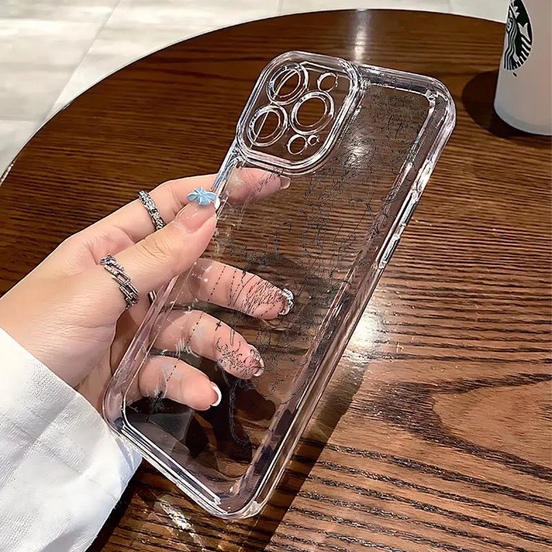 Suitable Ins Style Creative Fashion New Mobile Cover Simple Full-Package Transparent Protective Shell For iPhone 17 16 15 14 13 12 11 Pro Max Plus Air - Top Fan's Phone Case Cover as Perfect Gift Get Ready for Halloween