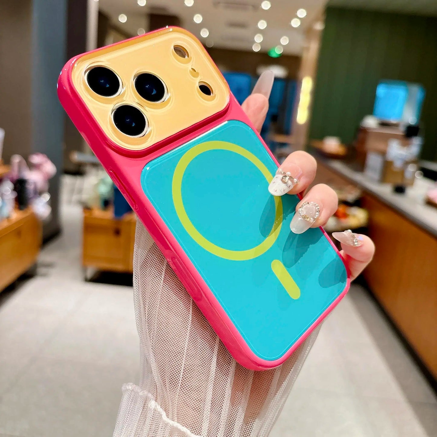 #SummerFinds dopamine Contrast color newly upgraded with magnetic suction Suitable for iPhone 17 16 15 14 Pro Max Magnetic phone case Contrast color full lens protection Compatible with iPhone 17 Pro Max Magnetic phone case No paint peeling, anti-fall an