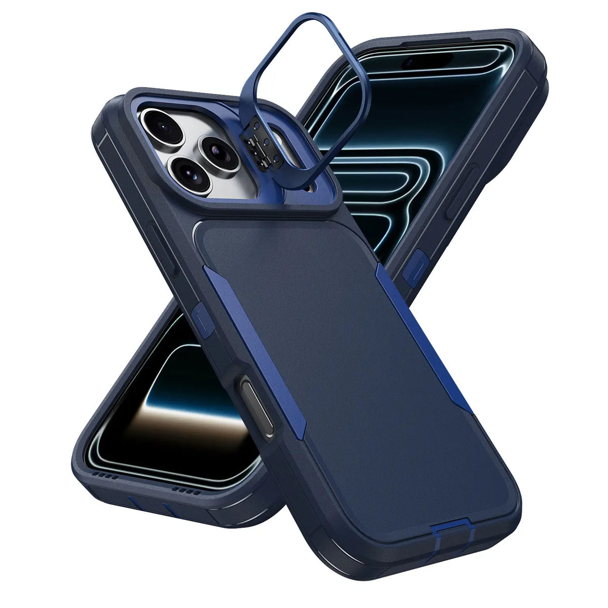 Heavy Duty Shockproof Case for iPhone 17/15/14/13/12 Pro Max with Camera Kickstand, Military Grade Drop Protection, Rugged Full Body Protective Cover