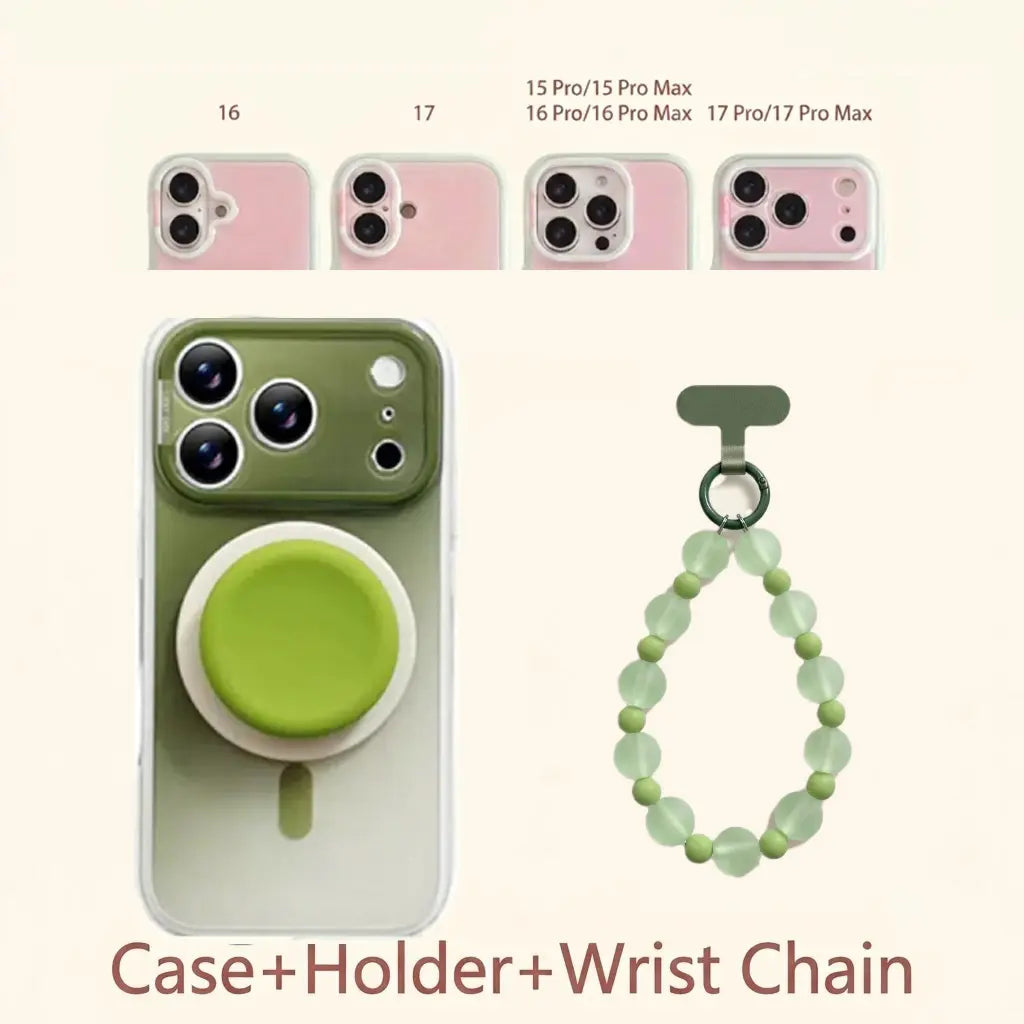 Magnetic 2-in-1 double-layer gradient full-cover AI button case, suitable for iPhone 17/16/15 Pro Max, iPhone 16, iPhone 15 hard case