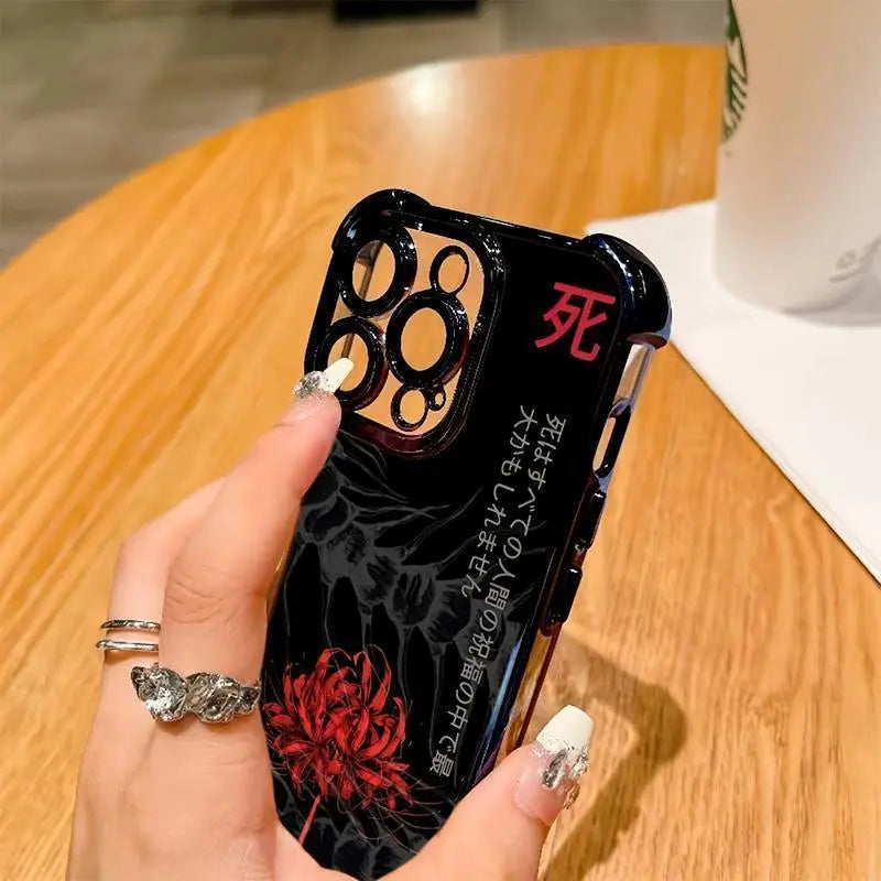Tokyo Anime Ghoul Phone Case for iPhone 17 Air 16 Promax 15 Plus 14 13 12 11 & Samsung Galaxy S26 Ultra S25 Plus S24 + S23 FE S22 - Shockproof Transparent Soft Back Cover Protection Protective Animal.HM174