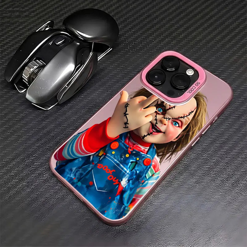 Chucky Creepy Gesture Pattern TPU phone case for iPhone 17 Air 16 Pro Max 15 14 Plus 13 12 11 XR XS Samsung Galaxy S26 S25 Ultra S24 S23 S22 Plus S21 stylish camera protection Shockproof Anti Drop Durable Phone Case.