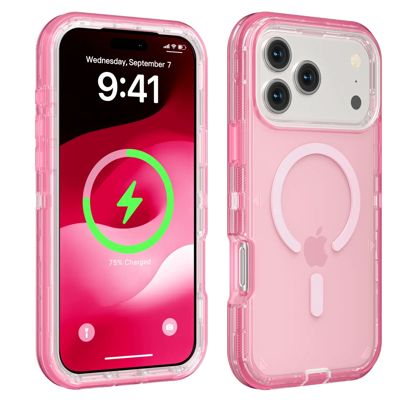 ROTUNOE 3 Layer Case for iPhone 17 Pro Max 17 Air 16 15 14 13 Pro Max, Magnetic MagSafe Defender Case, Hybrid Heavy Duty Shockproof Case, Transparent Clear Cover summerwins,back to school