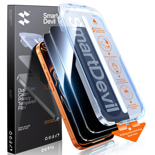 SmartDevil Screen Protector for iPhone & Samsung – Privacy (2/3 Pack) Quick Paste Install – 9H Anti-Spy Tempered Glass, Anti-Fingerprint, Sensor Unlock & Case Friendly tiktokshopbacktoschool