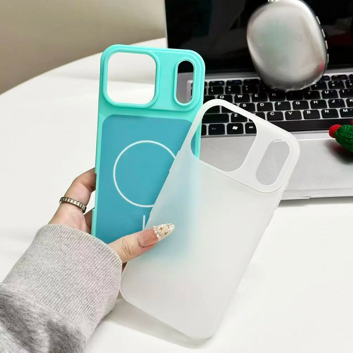 HISTORYOO Case for iPhone 17 Pro Max 16 15 14 Plus 13 12 11 Pro Magnetic Magsafe (pop socket no support only Fit Flat wireless charging) Defender 2 In 1 Dual Layer Jelly Soft Matte Clear Silicone Hybrid Candy Color-Blocking PC Shockproof Luxury Back Cover