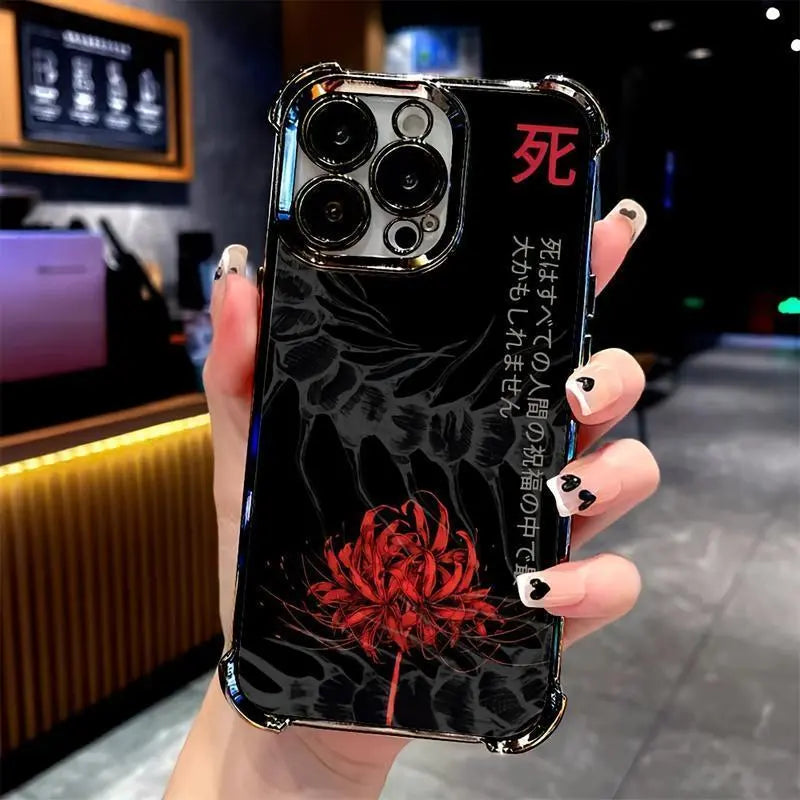 Tokyo Anime Ghoul Phone Case for iPhone 17 Air 16 Promax 15 Plus 14 13 12 11 & Samsung Galaxy S26 Ultra S25 Plus S24 + S23 FE S22 - Shockproof Transparent Soft Back Cover Protection Protective Animal.HM174