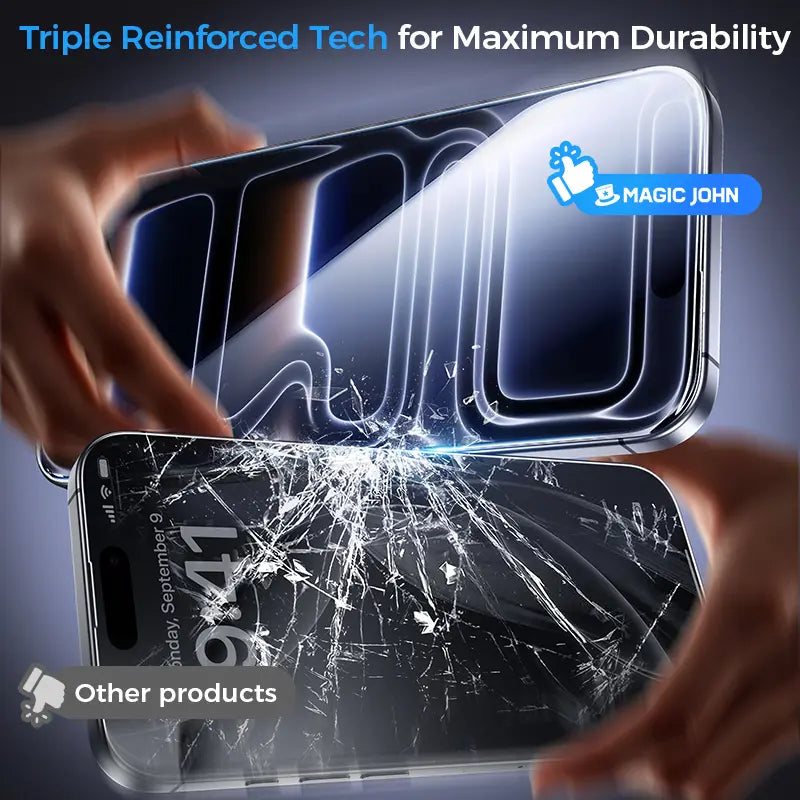 New MAGIC JOHN Premium Upgraded Privacy Screen Protector Dustproof Bubble-Free Design Ultra-Clear for iPhone & Samsung