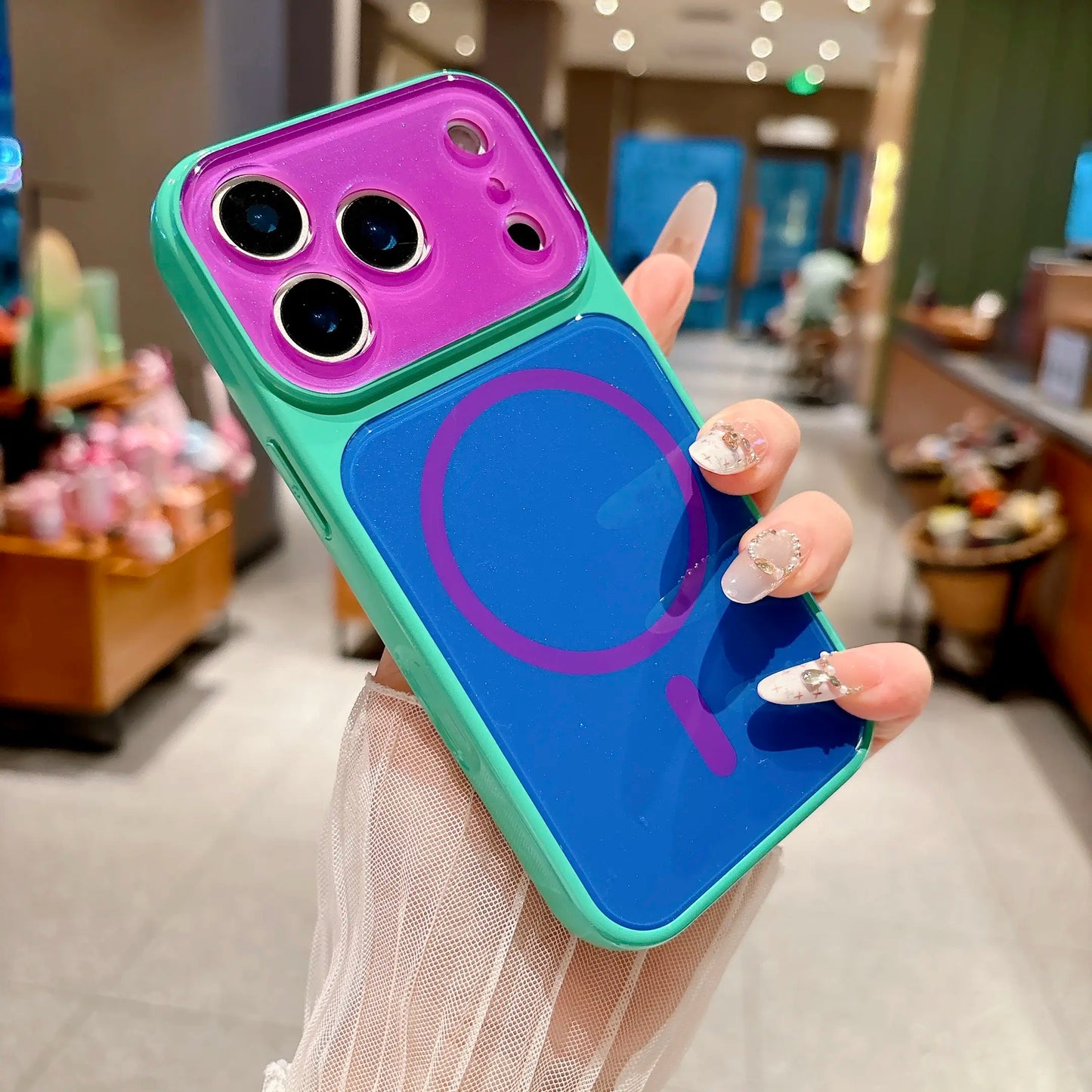 #SummerFinds dopamine Contrast color newly upgraded with magnetic suction Suitable for iPhone 17 16 15 14 Pro Max Magnetic phone case Contrast color full lens protection Compatible with iPhone 17 Pro Max Magnetic phone case No paint peeling, anti-fall an