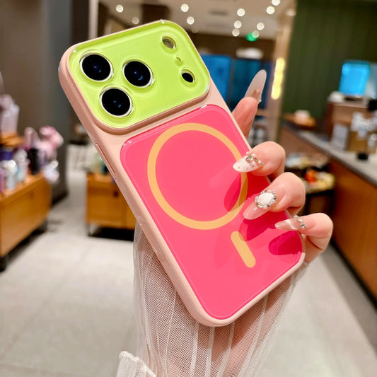 #SummerFinds dopamine Contrast color newly upgraded with magnetic suction Suitable for iPhone 17 16 15 14 Pro Max Magnetic phone case Contrast color full lens protection Compatible with iPhone 17 Pro Max Magnetic phone case No paint peeling, anti-fall an