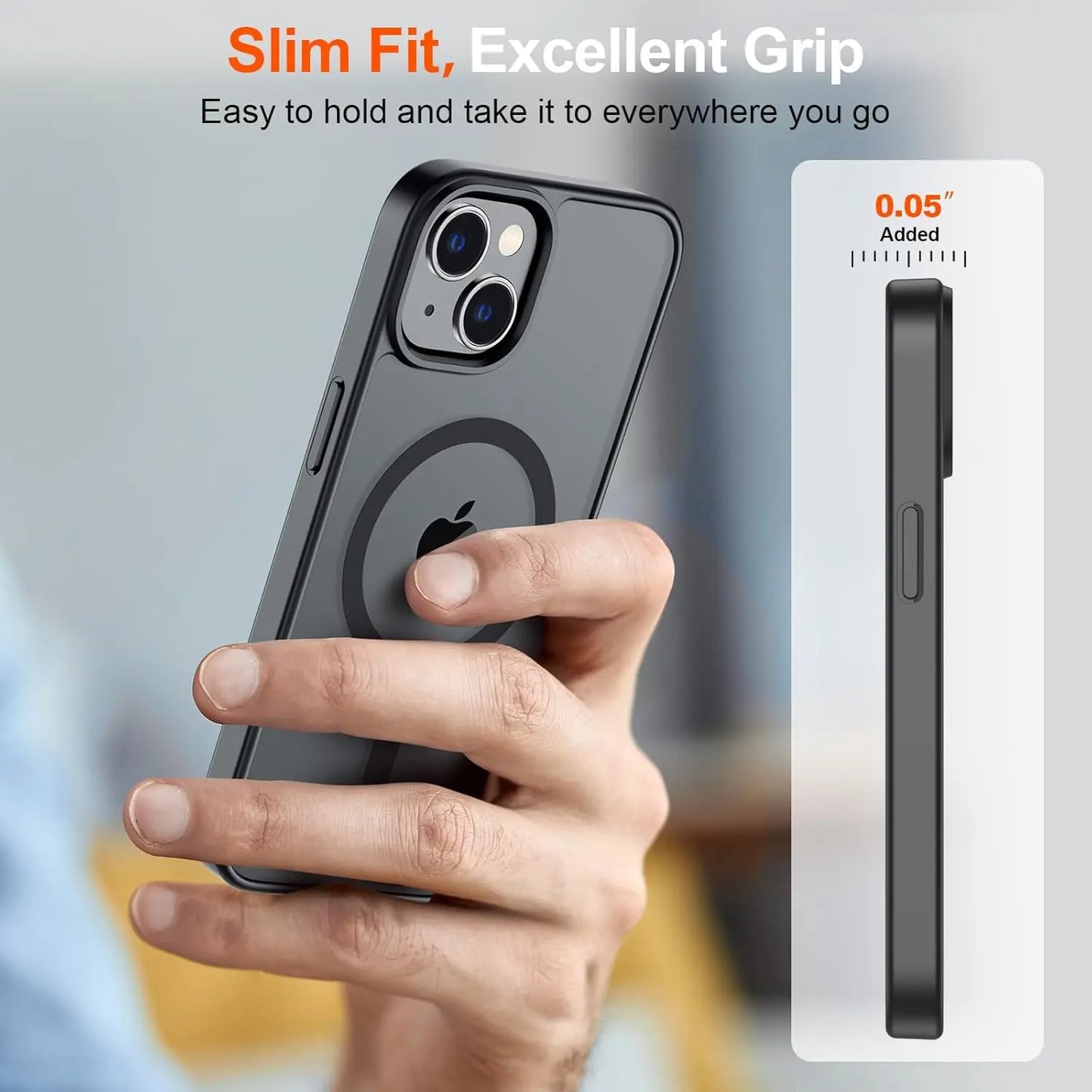 Magnetic phone case for iPhone 17/16/16E/15/14/13/12/11 promax pro plus  (Compatible with MagSafe)(10 FT Military Grade Drop Protection) Slim Translucent Matte Shockproof Phone Cover,Soft Skin‑Friendly Touch