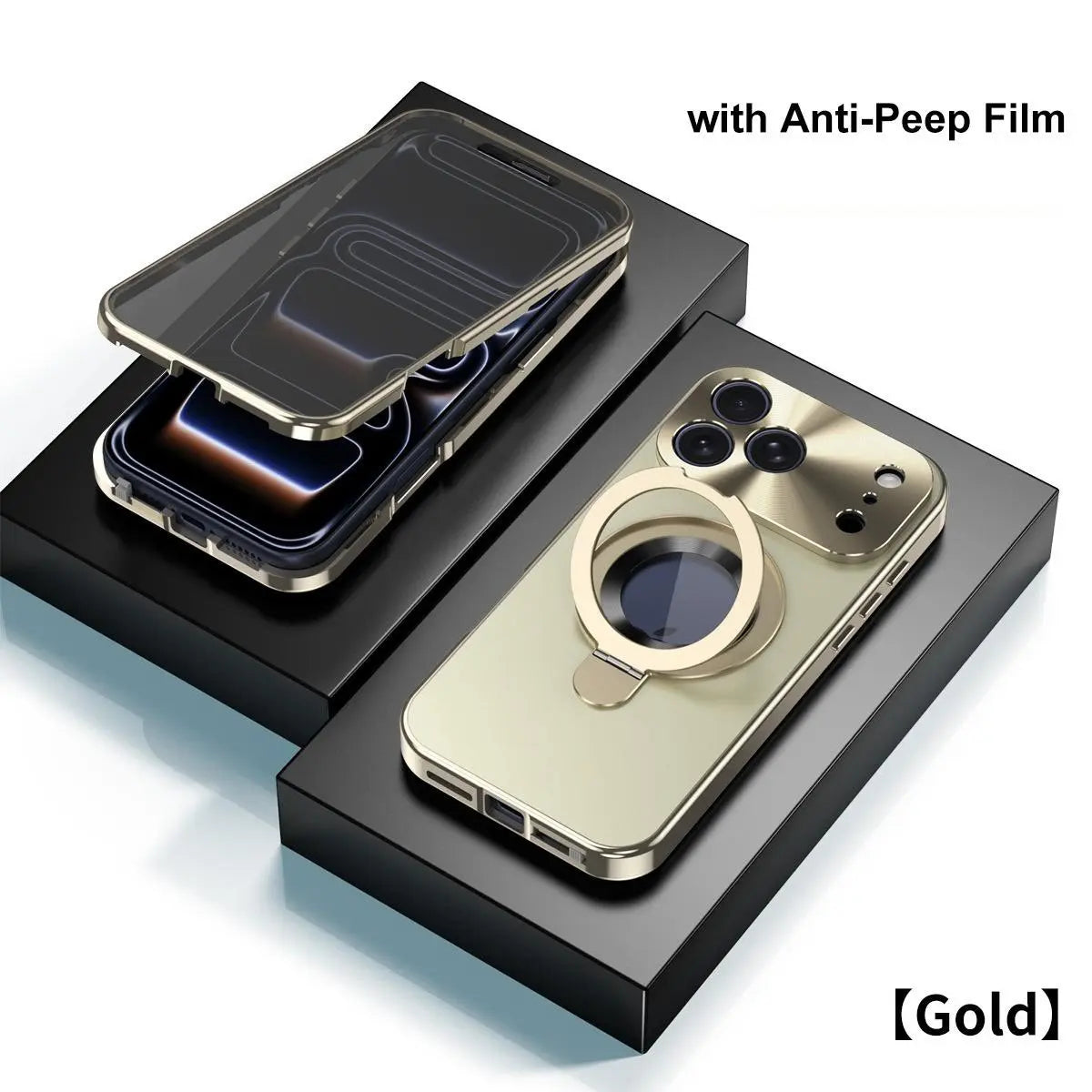Aesthetic Magnetic Smartphone Casing - Anti-Peeping, Shockproof, Leakproof Stand, Anti-Fingerprint Protective Cover with Screen Protection for European Customized Devices, Compatible with iPhone 17 Pro Original Back Panel, iPhone 16/15/14/13