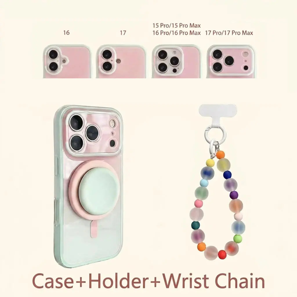 Magnetic 2-in-1 double-layer gradient full-cover AI button case, suitable for iPhone 17/16/15 Pro Max, iPhone 16, iPhone 15 hard case