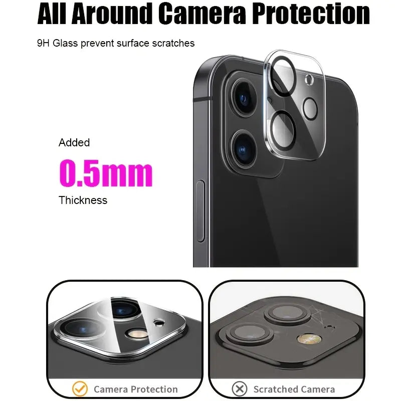 [2+2Pack] iPhone 17/16/15/14/13/12/11 Privacy Screen & Camera Lens Protector - 28° Anti-Peeping 9H Scratch-Resistant Tempered Glass 2.5D Curved Edges 10-Second Bubble-Free Installation Protect Your Phone with Shock-Resistant Cases for Smartphones