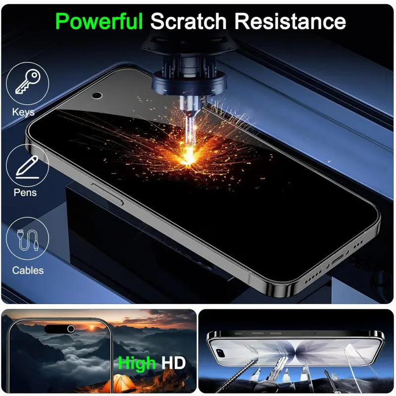 2Pack Privacy Screen Protector for iphone 17 Pro Max 17 Air 16 15 14 13 Pro Max Plus Full Coverage Anti-Spy Tempered Glass Film 9H Hardness Easy Installation Bubble Free [6.3 inch] Anti-Scratch Case Friendly for iphone 17 Pro Max