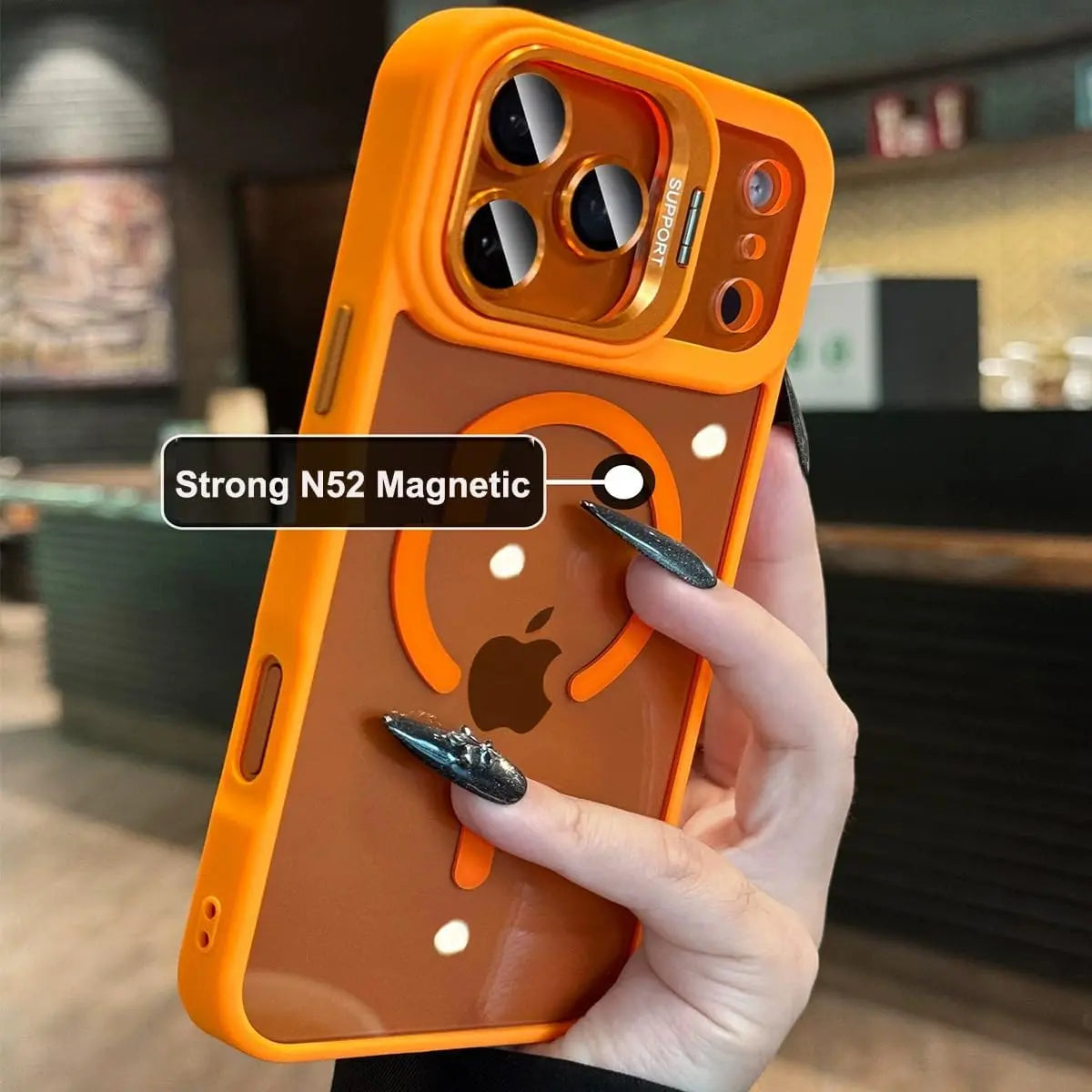 MagSafe-Compatible Protective Phone Guard, Magnetic Snap-On Smartphone Case with Camera Lens Protector, Built-in Metal Ring Stand, Military-Grade Shockproof Acrylic Full Cover for iPhone 11-17 Pro Max - Wireless Accessories, Mother's Day Gift