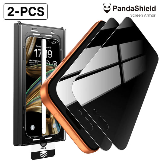 [2-PCS] PandaShield HD/Privacy Screen Protector for iPhone 13,14,15,16,17,18 plus pro max – Anti-Spy, Easy Install bo, 9H Hardness, Full Coverage