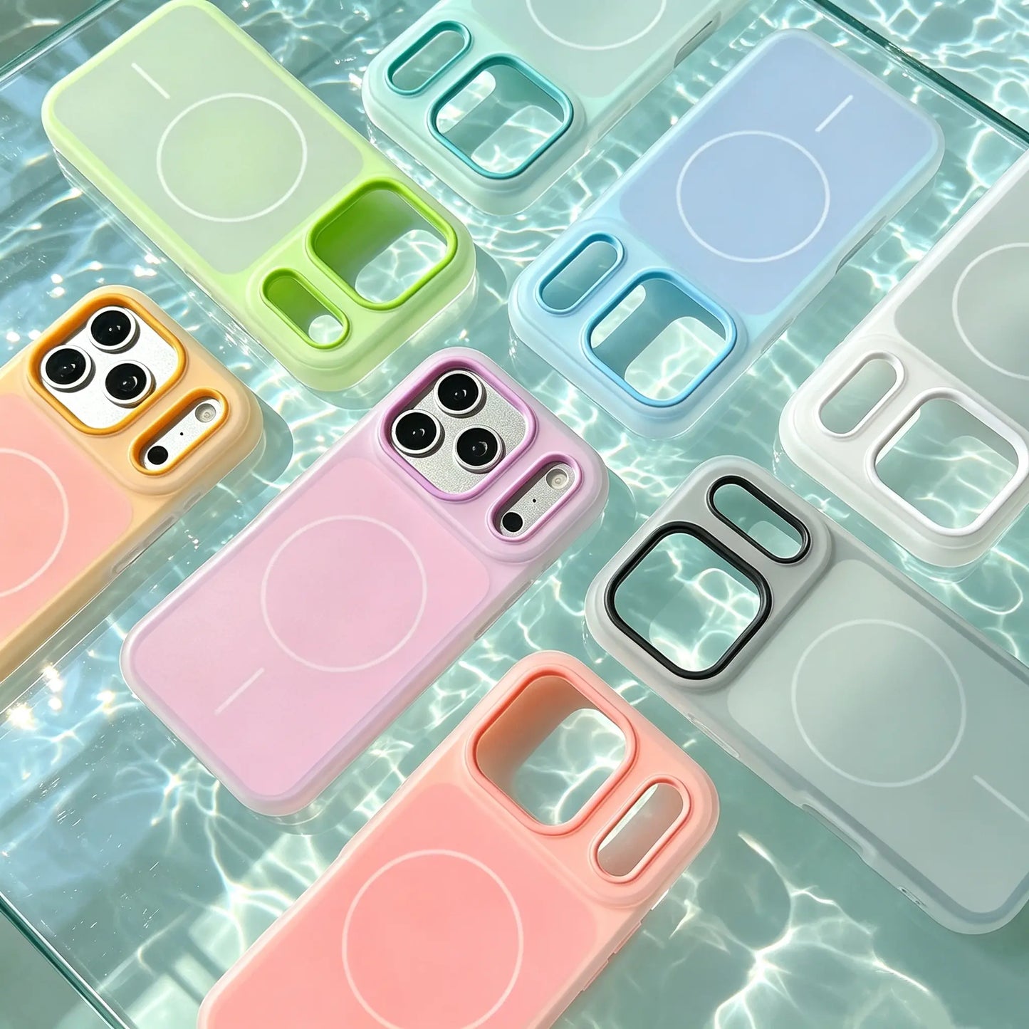HISTORYOO Case for iPhone 17 Pro Max 16 15 14 Plus 13 12 11 Pro Magnetic Magsafe (pop socket no support only Fit Flat wireless charging) Defender 2 In 1 Dual Layer Jelly Soft Matte Clear Silicone Hybrid Candy Color-Blocking PC Shockproof Luxury Back Cover