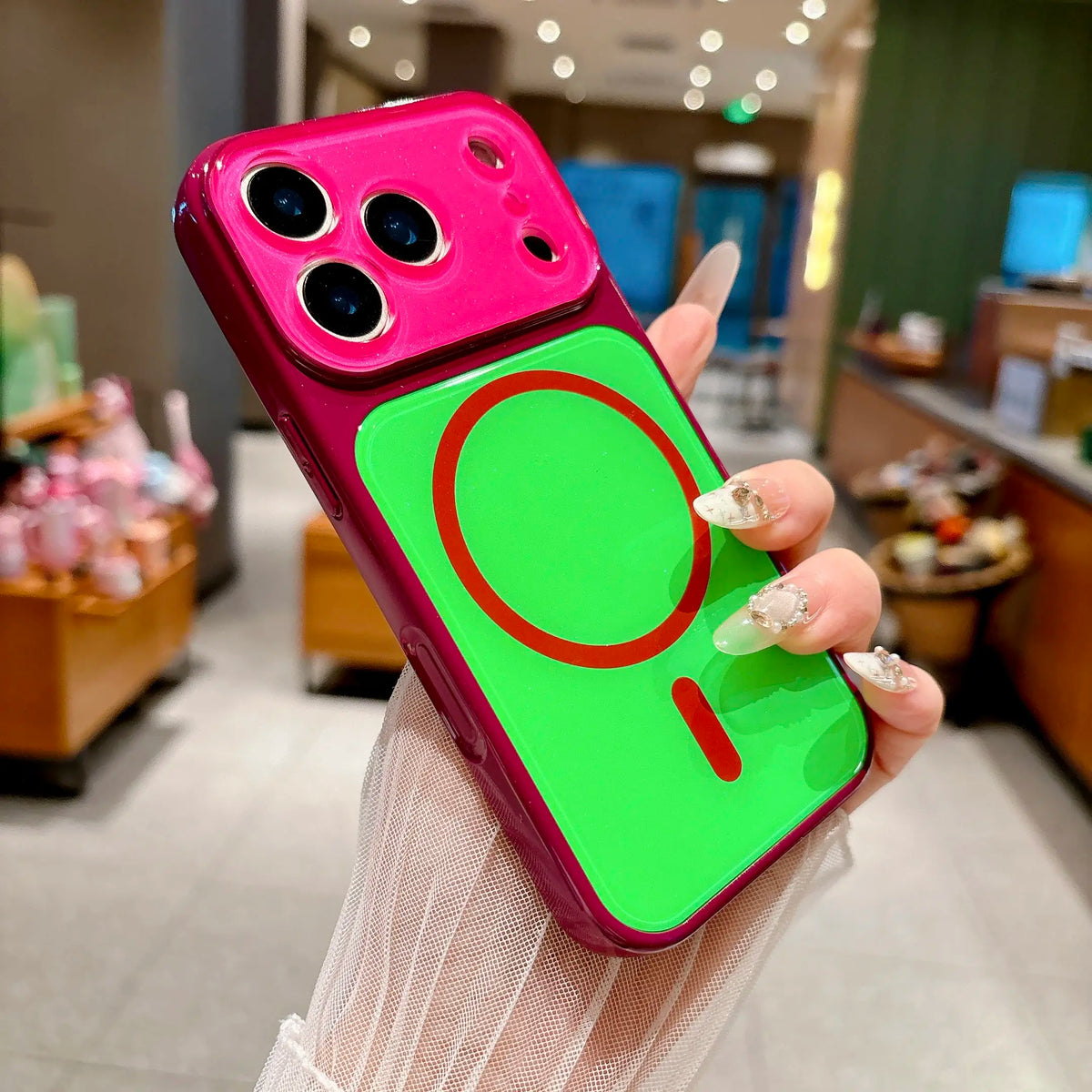 #SummerFinds dopamine Contrast color newly upgraded with magnetic suction Suitable for iPhone 17 16 15 14 Pro Max Magnetic phone case Contrast color full lens protection Compatible with iPhone 17 Pro Max Magnetic phone case No paint peeling, anti-fall an
