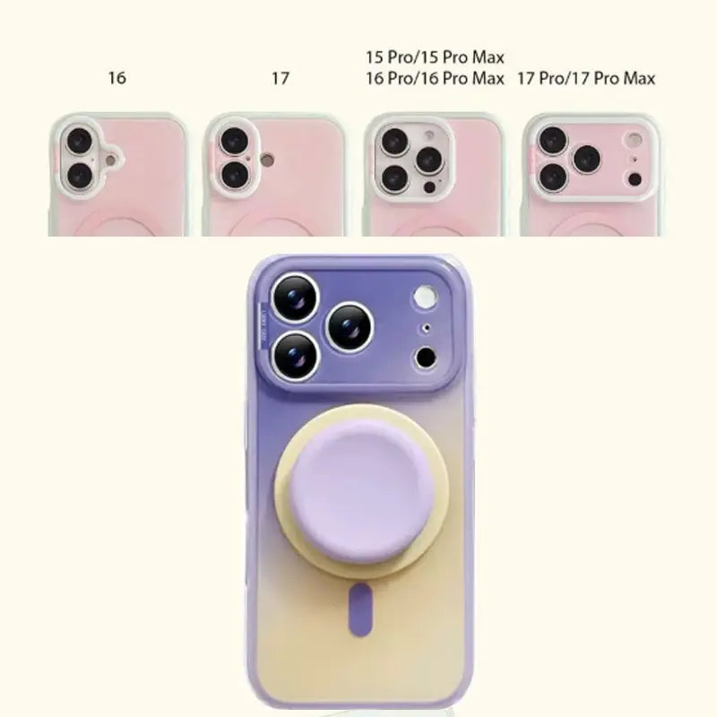 Magnetic 2-in-1 double-layer gradient full-cover AI button case, suitable for iPhone 17/16/15 Pro Max, iPhone 16, iPhone 15 hard case