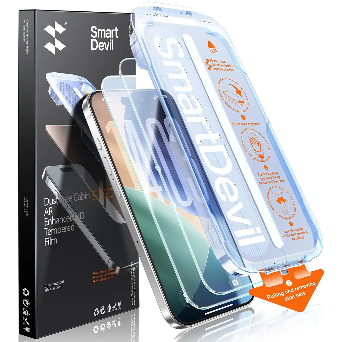 SmartDevil Screen Protector for iPhone & Samsung – Privacy (2/3 Pack) Quick Paste Install – 9H Anti-Spy Tempered Glass, Anti-Fingerprint, Sensor Unlock & Case Friendly tiktokshopbacktoschool