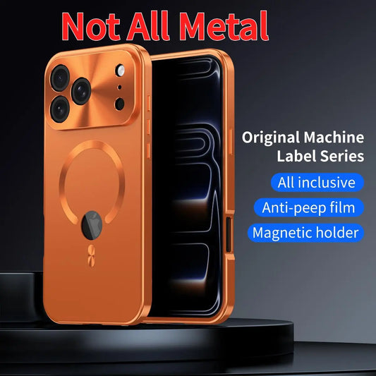 iPhone 17 Pro Max Purple Casing Cover Bundle - Metal Aluminum Frame, PC Back, Magnetic TPU Back, Tempered Glass Privacy Screen Protector, Lens Guard, Installation Included, International Protection Warranty for Cellphones tiktokshopbacktoschool, Customize