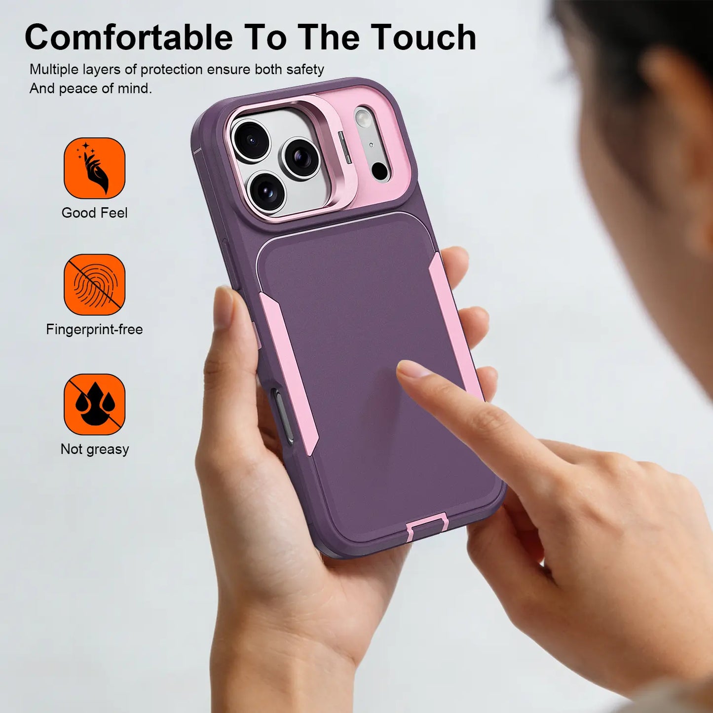 Heavy Duty Shockproof Case for iPhone 17/15/14/13/12 Pro Max with Camera Kickstand, Military Grade Drop Protection, Rugged Full Body Protective Cover