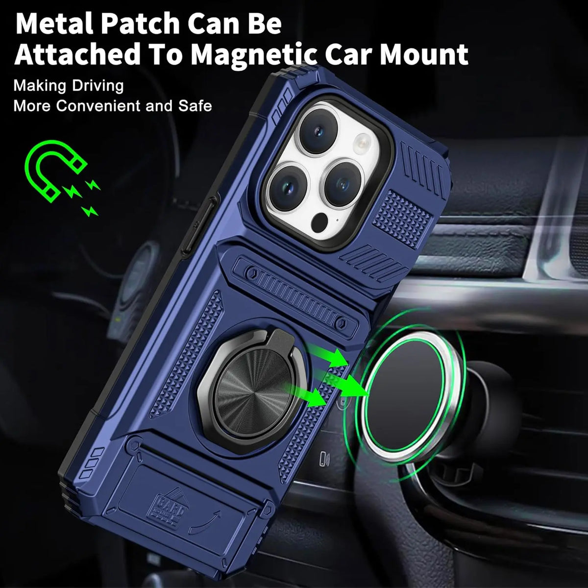 Phone Cases for iPhone 17 Pro Max 16 16E15 14 13 12 11 Pro Max Plus Wallet Case with Card Holder [Store 2 Cards] + 360° Magnetic Rotatable Ring Stand Kickstand Heavy Duty Protective Wallet Phone Case for iPhone 17 Pro for Women Men